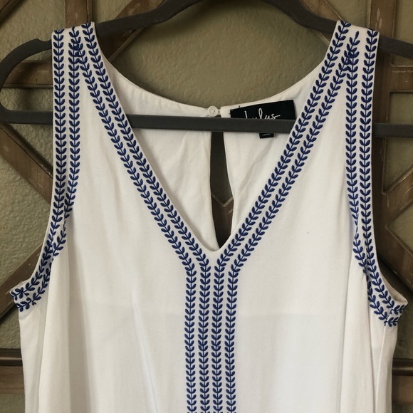 Lulus White Embroidered Sleeveless Shift Dress - Picture 6 of 11